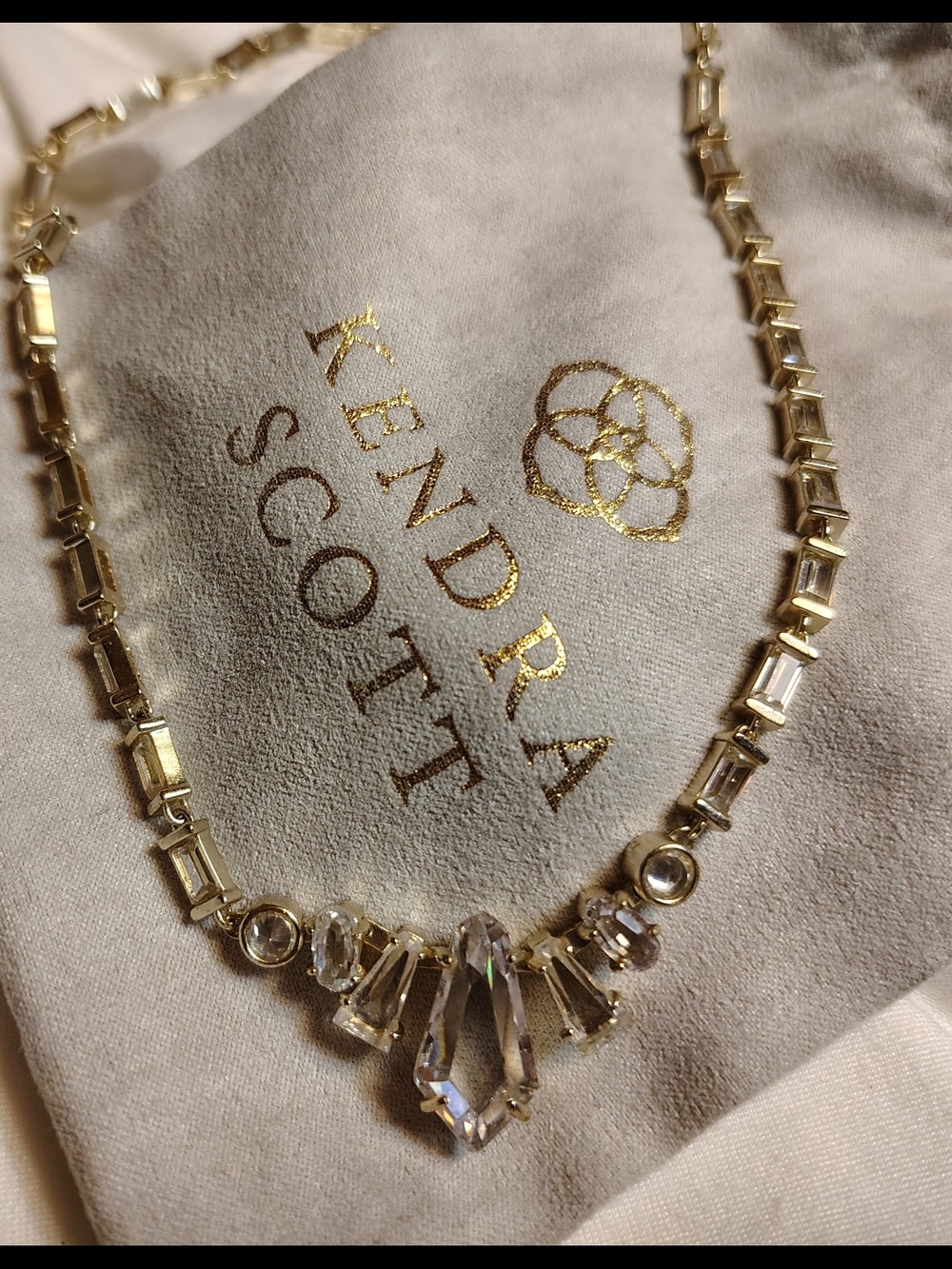 Kendra Scott Christine Gold plated over Sterling silver Crystal necklace